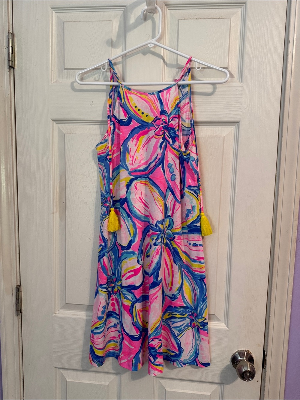 Lilly Pulitzer Pink Blue Yellow Floral Midi Dress